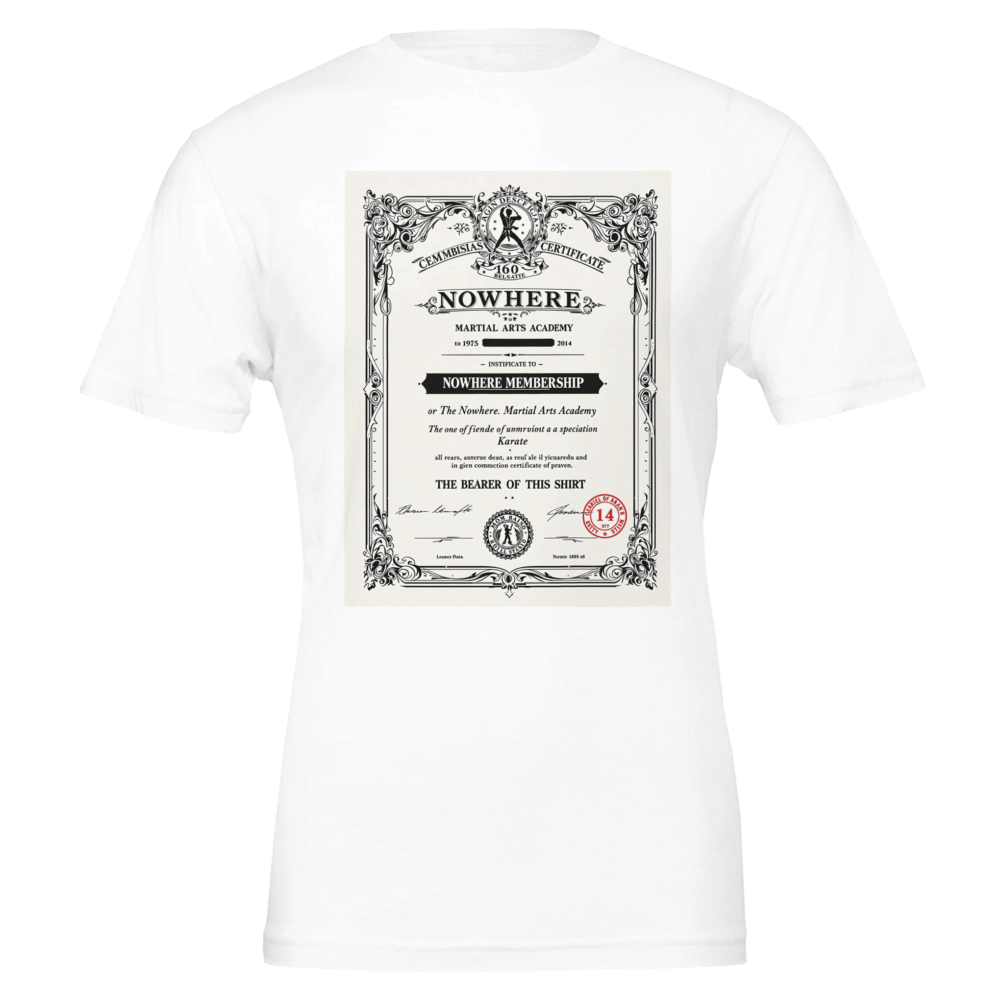 Retro 1970s Martial Arts Dojo Certificate T-Shirt | Karate Gift UK - Wild Thread Co