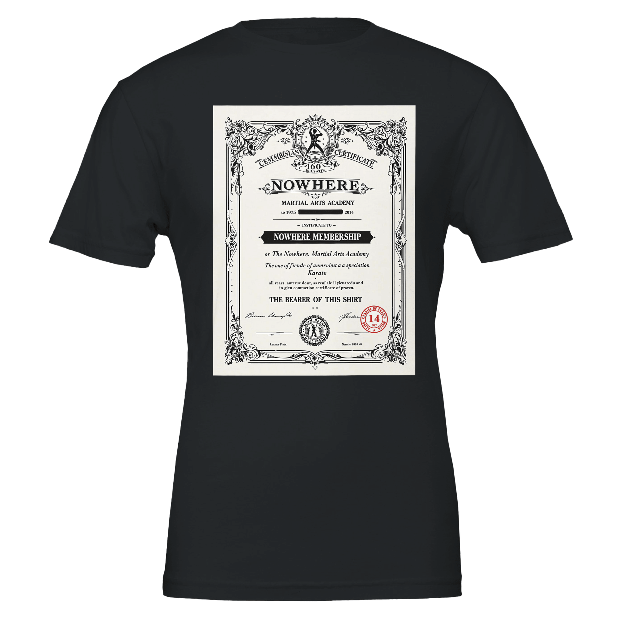 Retro 1970s Martial Arts Dojo Certificate T-Shirt | Karate Gift UK - Wild Thread Co