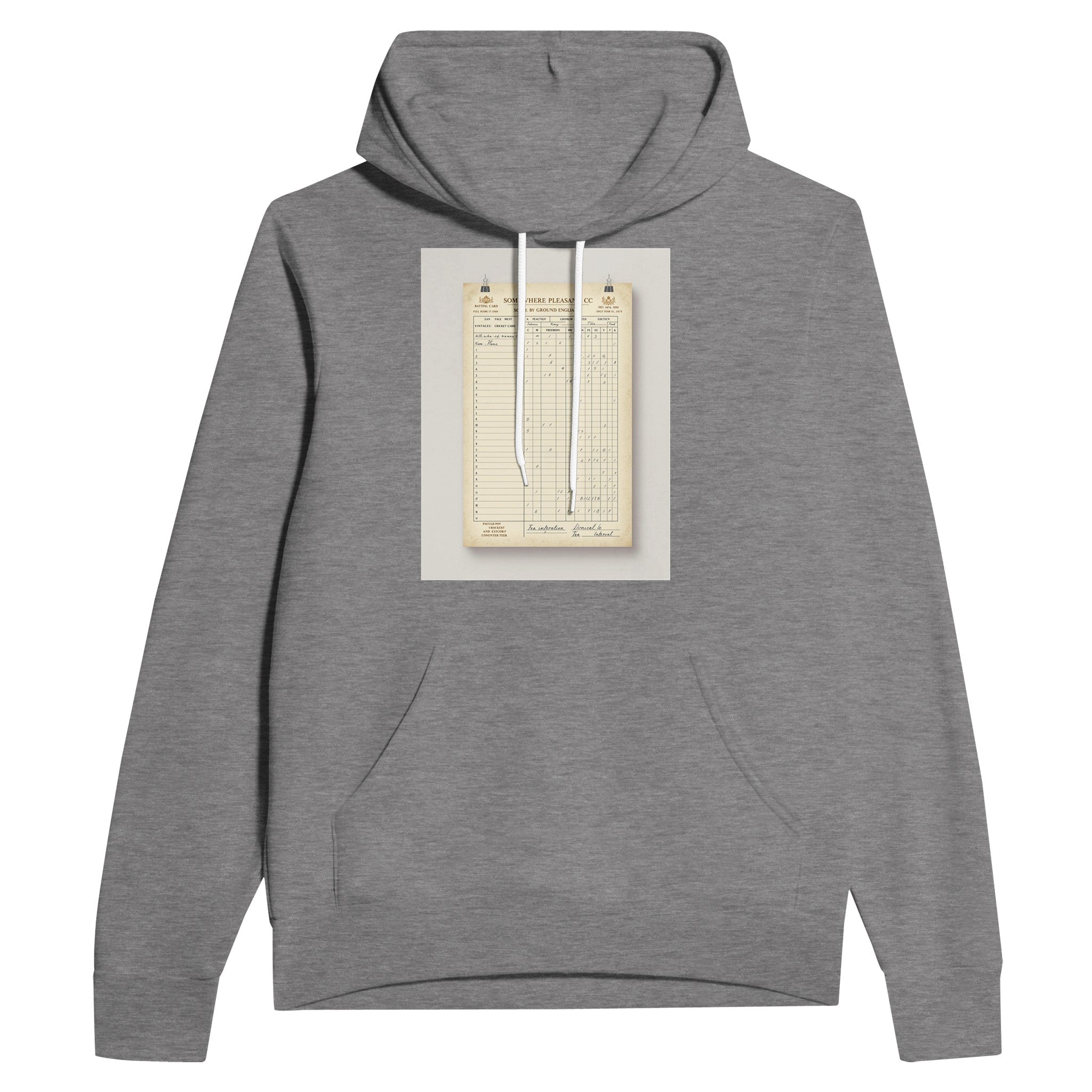 Retro Cricket Scorecard Navy Hoodie | English Summer Hoodie Gift - Wild Thread Co