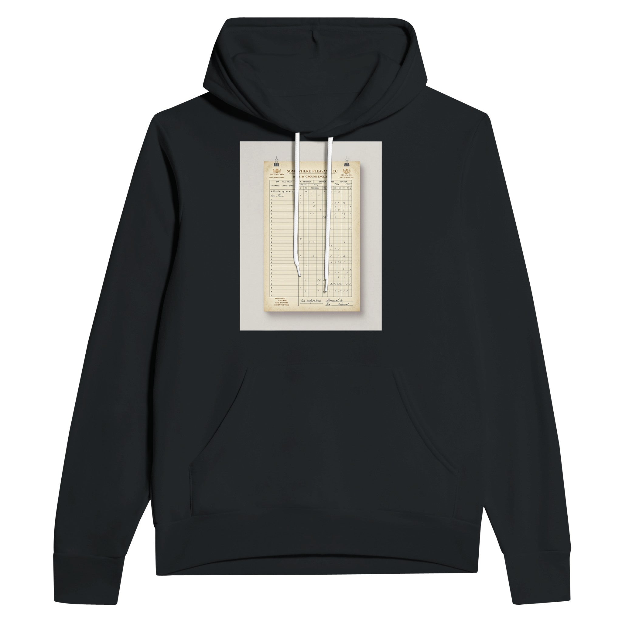 Retro Cricket Scorecard Navy Hoodie | English Summer Hoodie Gift - Wild Thread Co