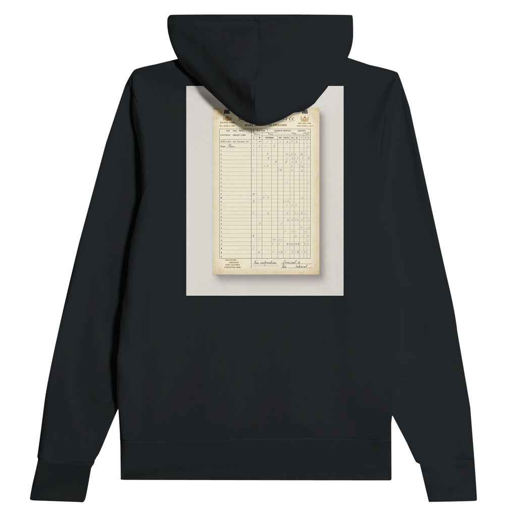 Retro Cricket Scorecard Navy Hoodie | English Summer Hoodie Gift - Wild Thread Co
