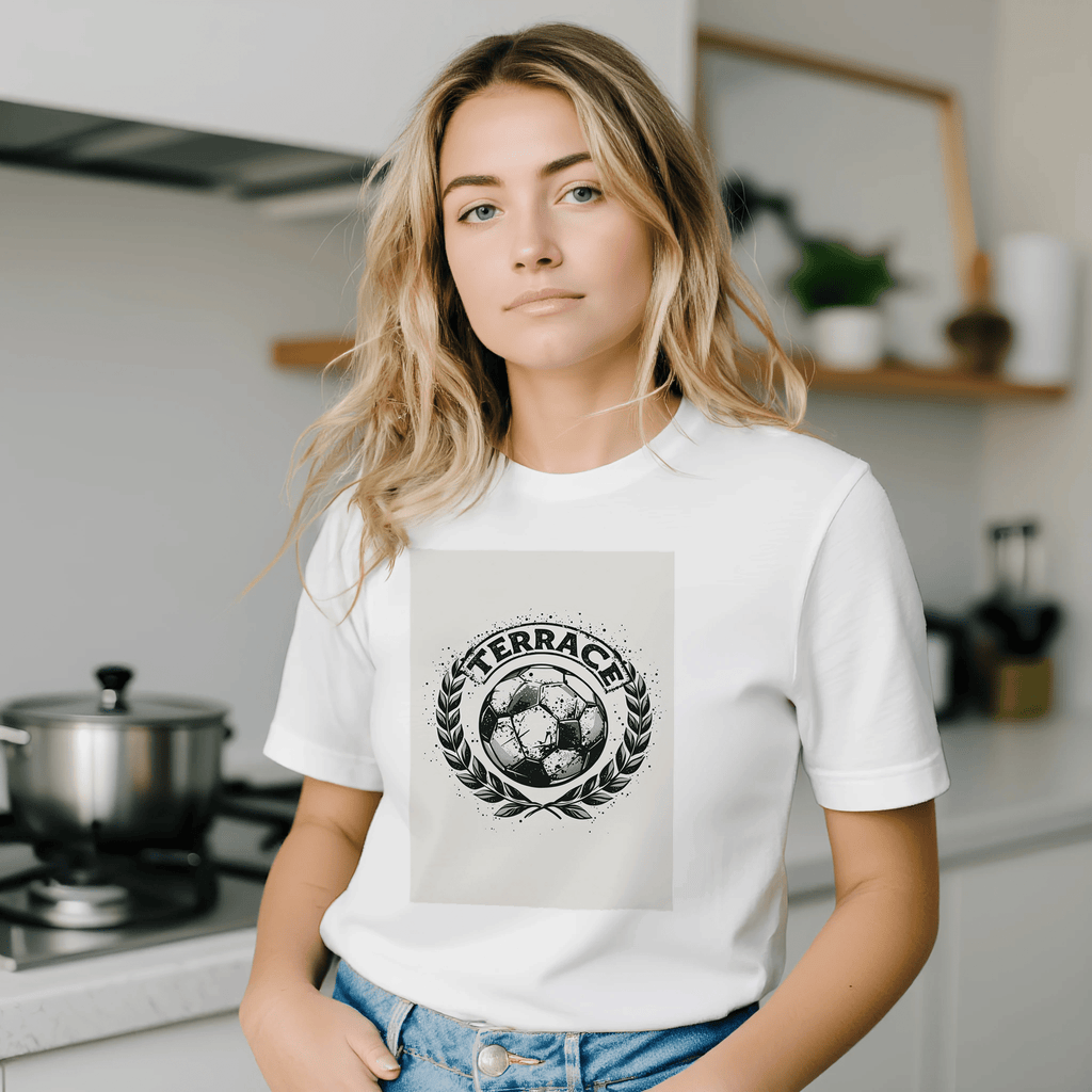 Retro Football Terrace Culture T-Shirt | Vintage Badge Design Navy - Wild Thread Co