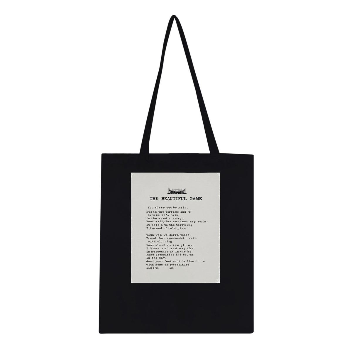 Retro Football Terrace Poetry Tote Bag Cotton Shopper UK - Wild Thread Co