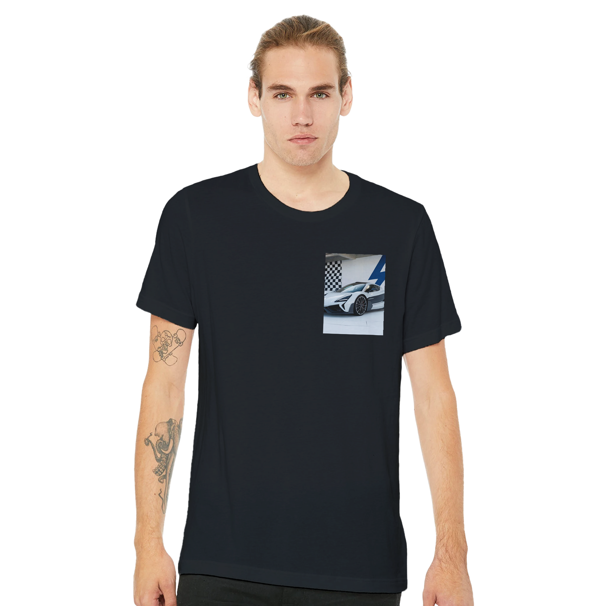 Rimac Nevera Electric Hypercar Spec T-Shirt — detail view | Wild Thread Co