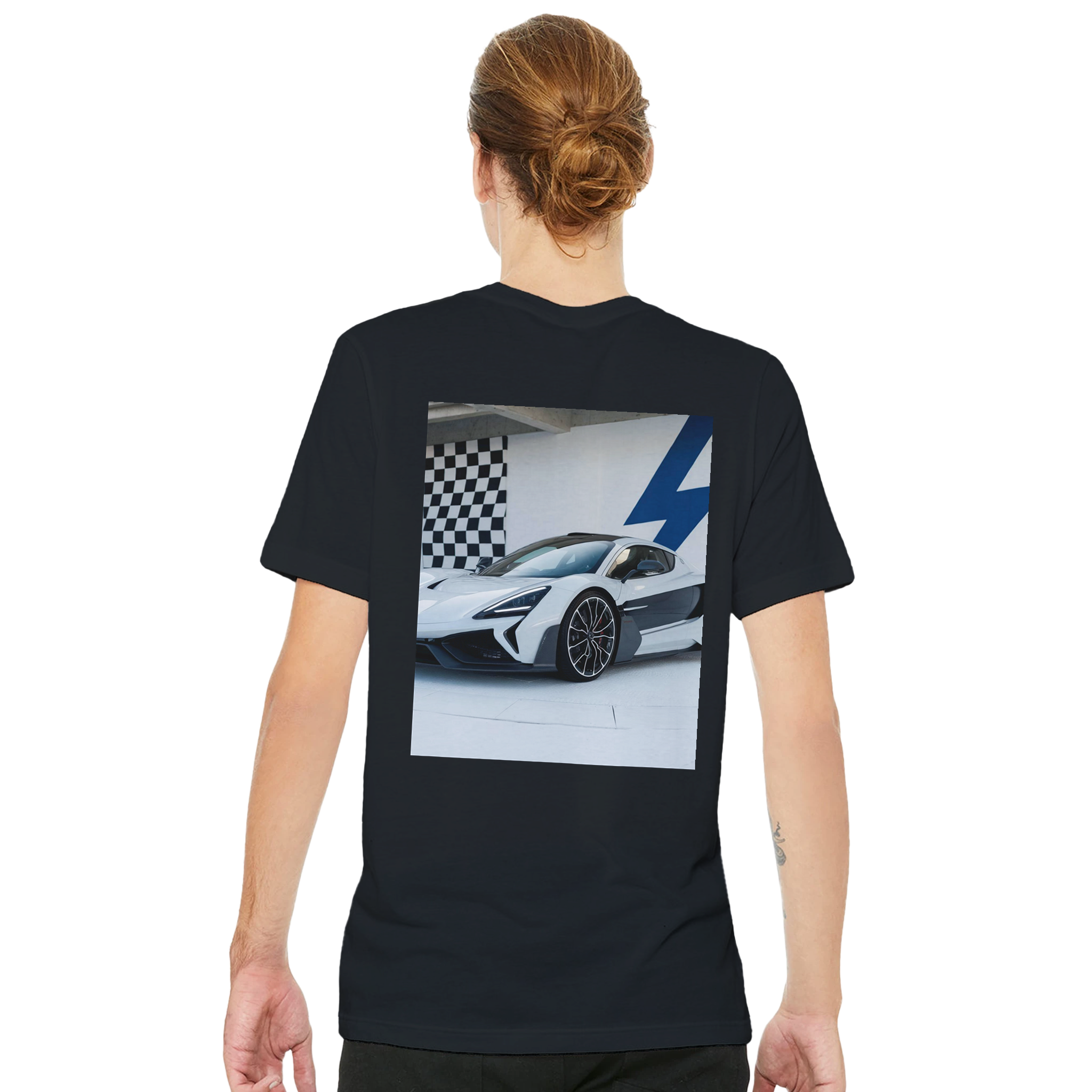 Rimac Nevera Electric Hypercar Spec T-Shirt — detail view | Wild Thread Co