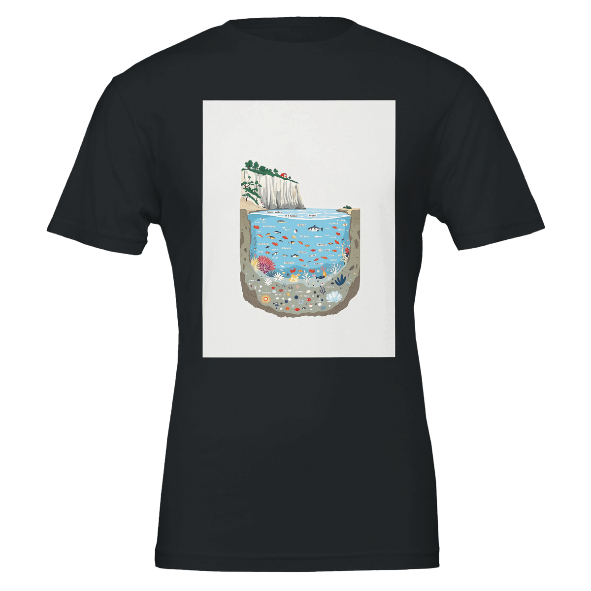 Rock Pool Tidal Cross-Section T-Shirt | Coastal Nature Tee - Wild Thread Co