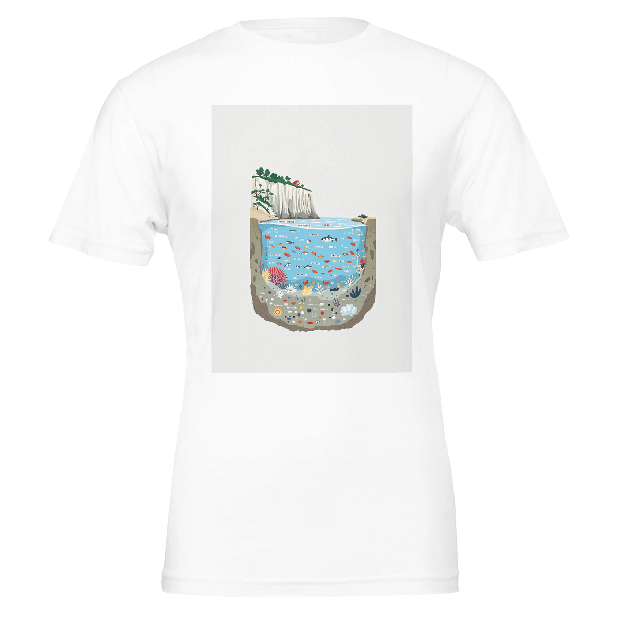 Rock Pool Tidal Cross-Section T-Shirt | Coastal Nature Tee - Wild Thread Co