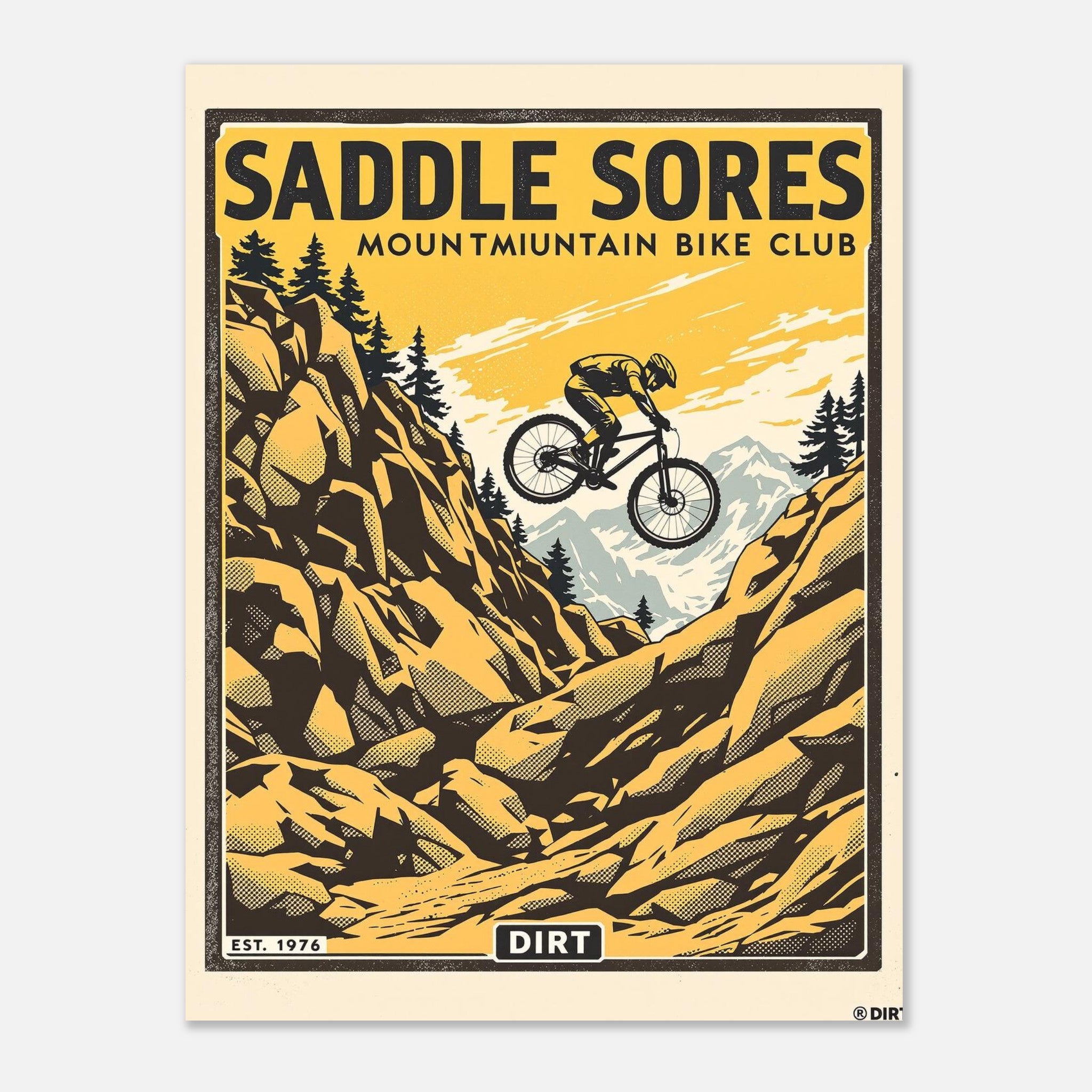 Saddle Sores Vintage Travel Art Wall Art UK Art Print Poster Wall Art UK UK Gift Art Print — detail view | Wild Thread Co