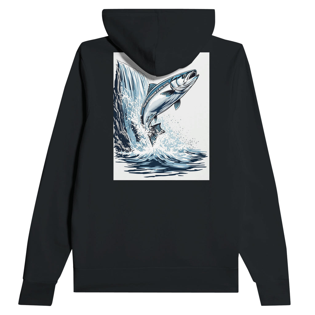 Salmon Leap Waterfall Hoodie | Determination Gift UK - Wild Thread Co