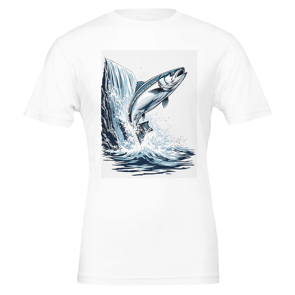 Salmon Leap Waterfall T-Shirt | Determination Gift UK - Wild Thread Co