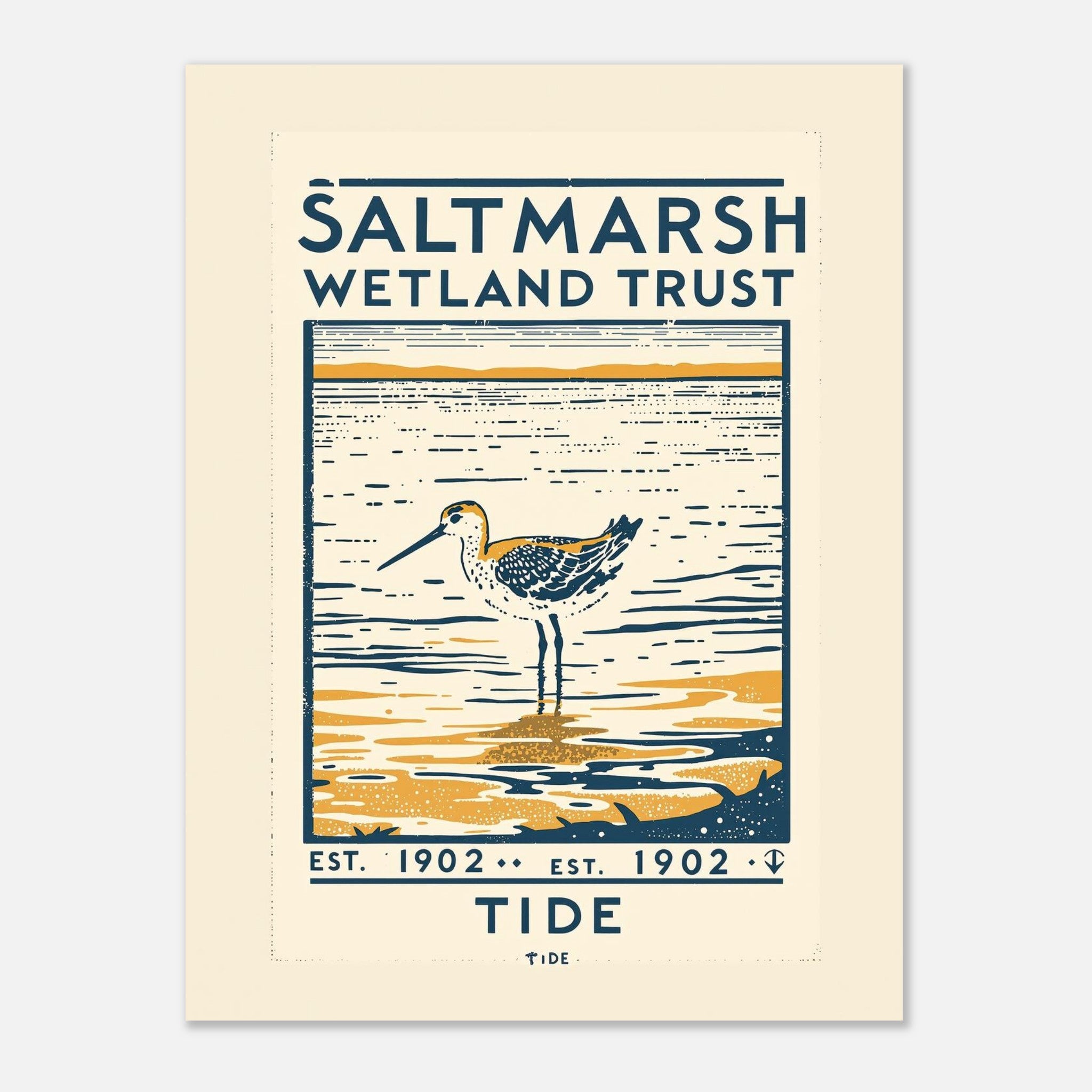 Saltmarsh Vintage Travel Art Wall Art UK Art Print Poster Wall Art UK UK Gift Art Print — detail view | Wild Thread Co