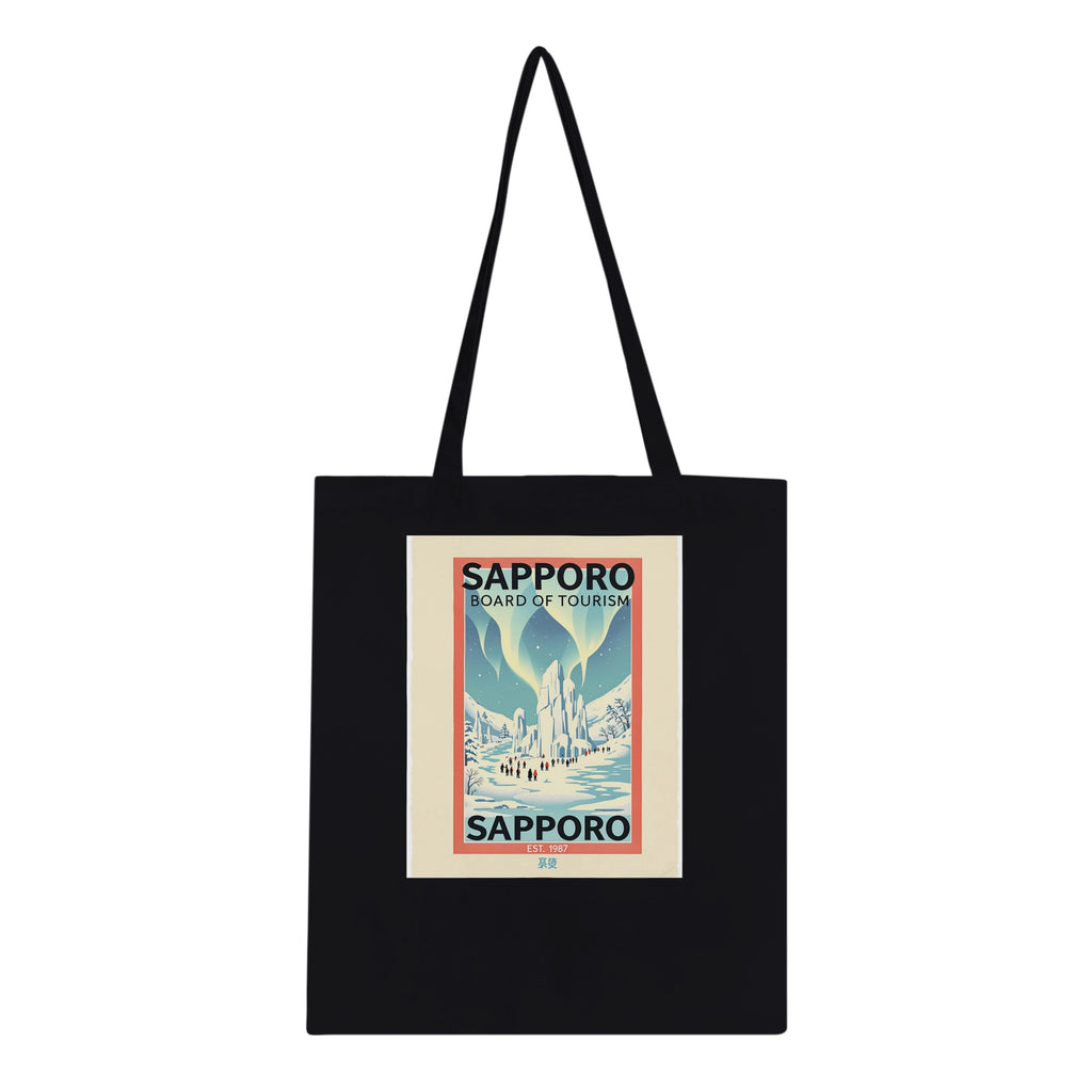 Sapporo Vintage Travel Tote Bag Cotton Shopper UK Tote Bag — detail view | Wild Thread Co