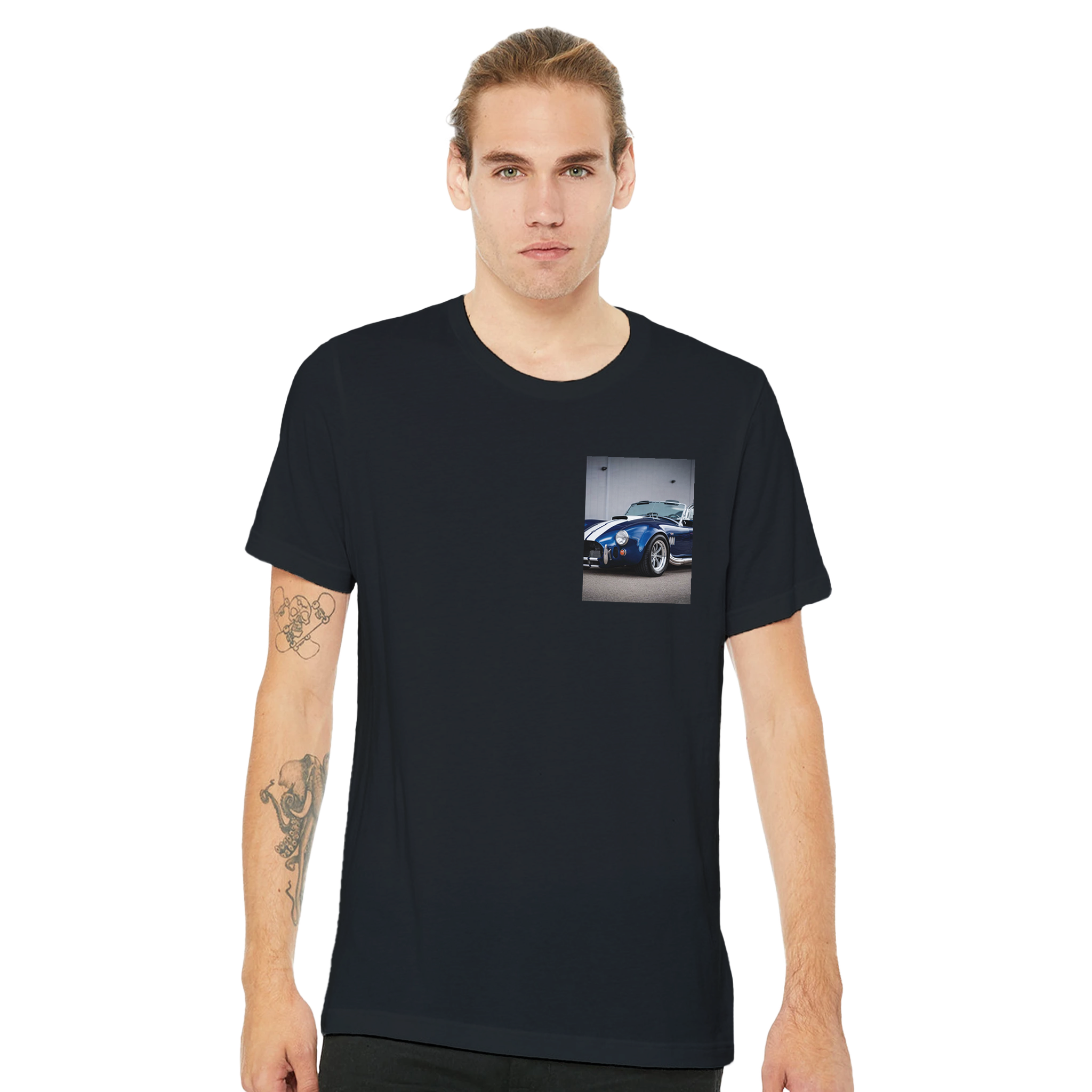 Shelby Cobra Blue T-Shirt Unisex Cotton Tee UK T-Shirt — detail view | Wild Thread Co