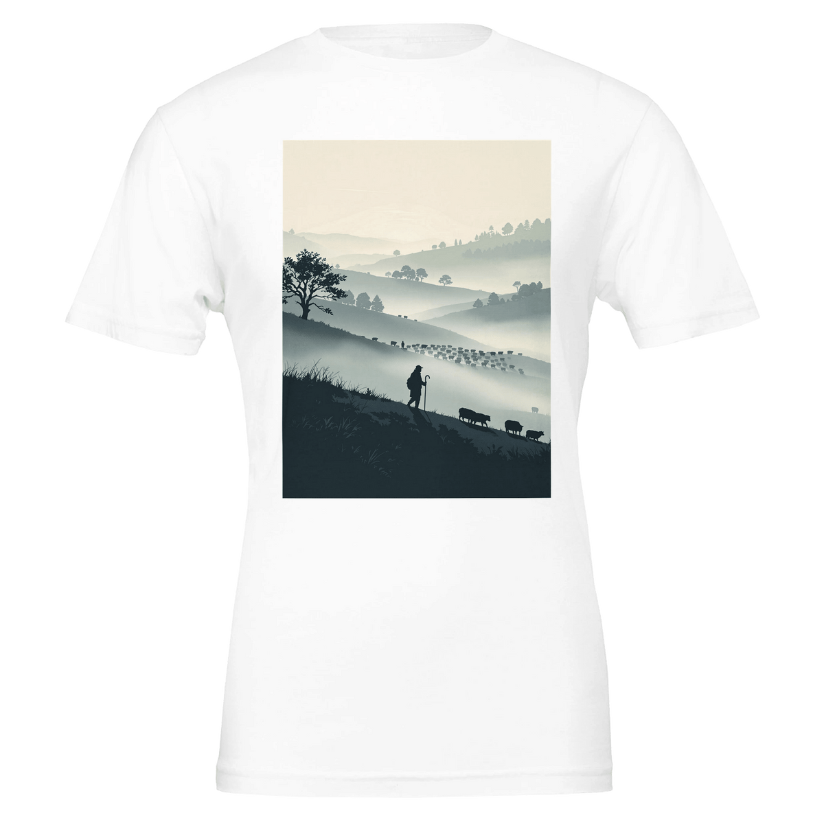 Shepherd Hillside T-Shirt | Pastoral Countryside Gift Tee - Wild Thread Co