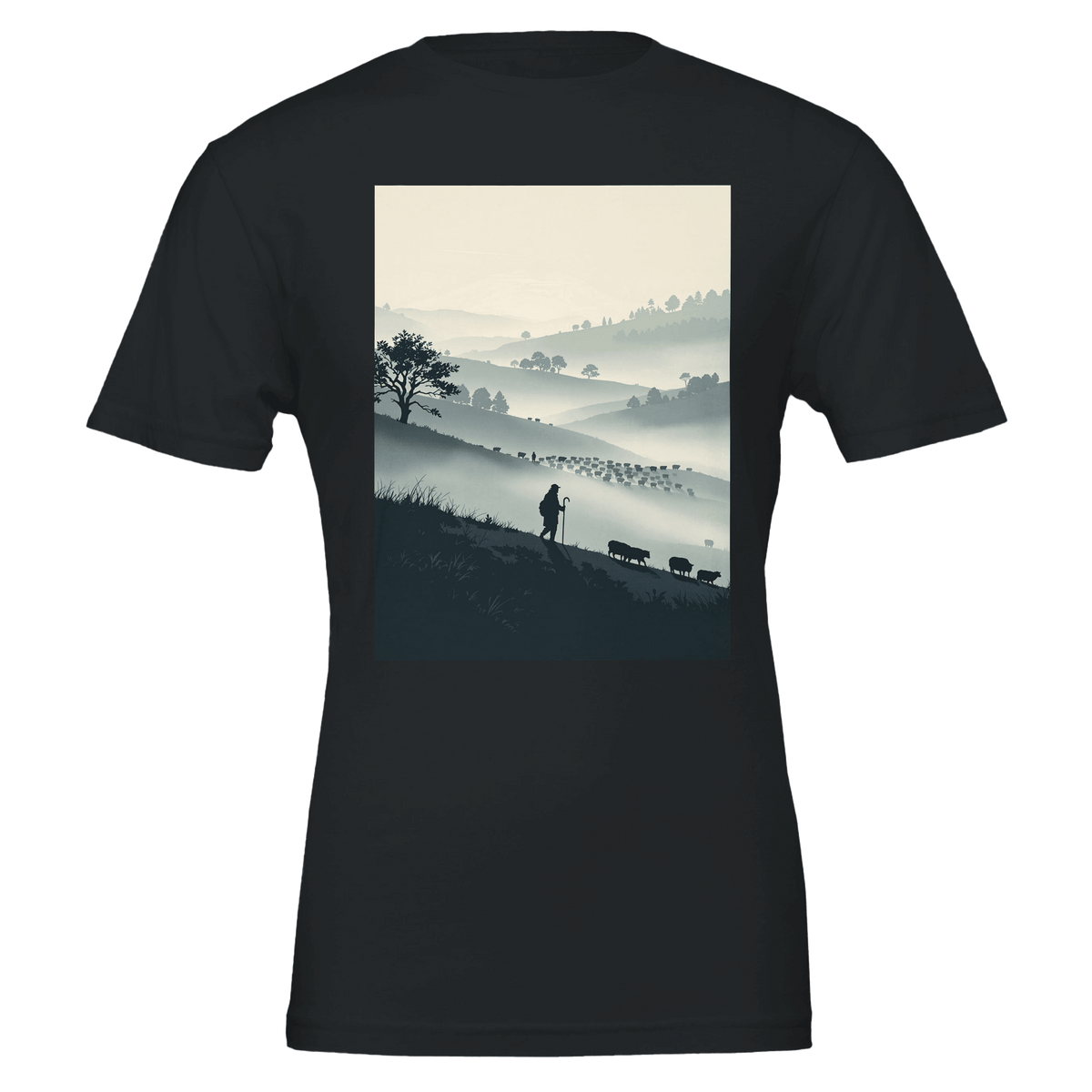 Shepherd Hillside T-Shirt | Pastoral Countryside Gift Tee - Wild Thread Co