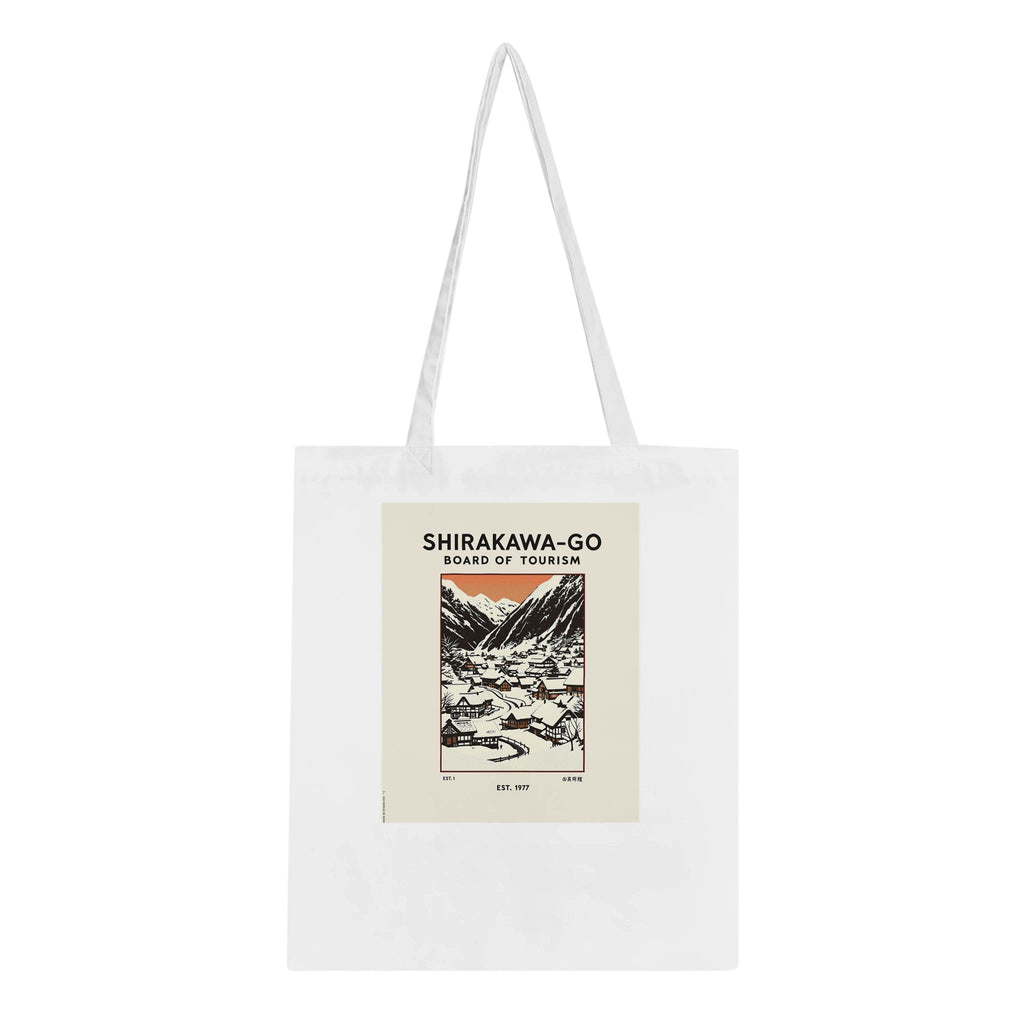 Shirakawa Go Vintage Travel Tote Bag Cotton Shopper UK Tote Bag — detail view | Wild Thread Co