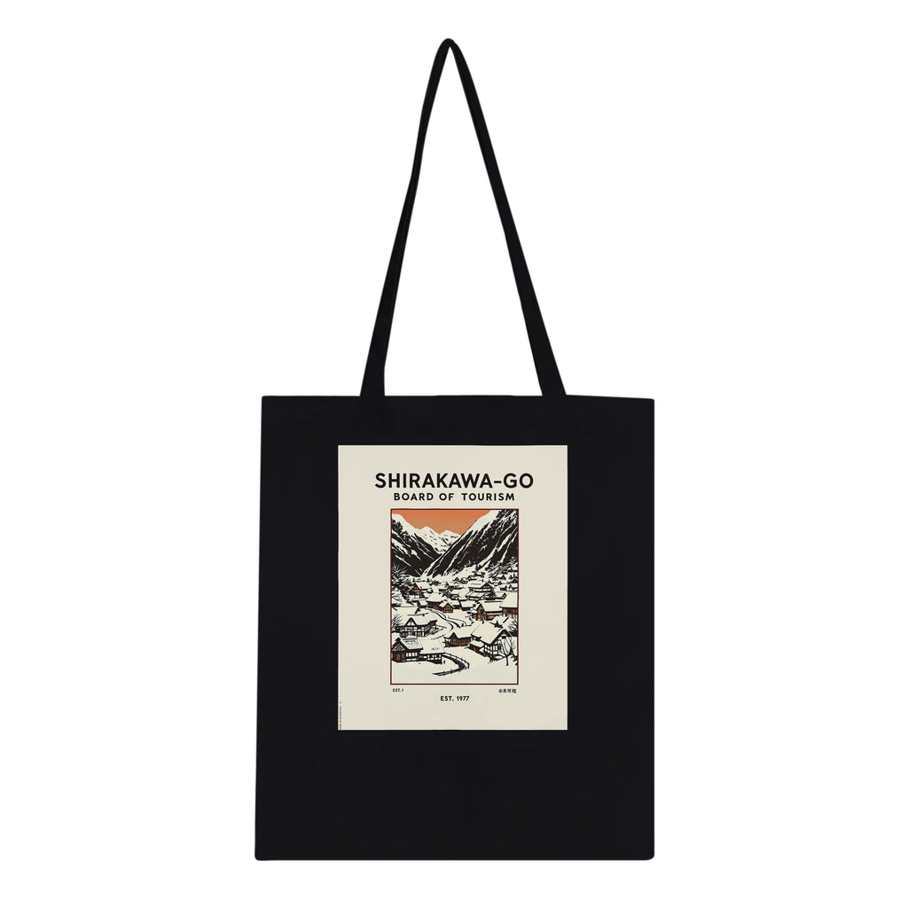 Shirakawa Go Vintage Travel Tote Bag Cotton Shopper UK Tote Bag — detail view | Wild Thread Co