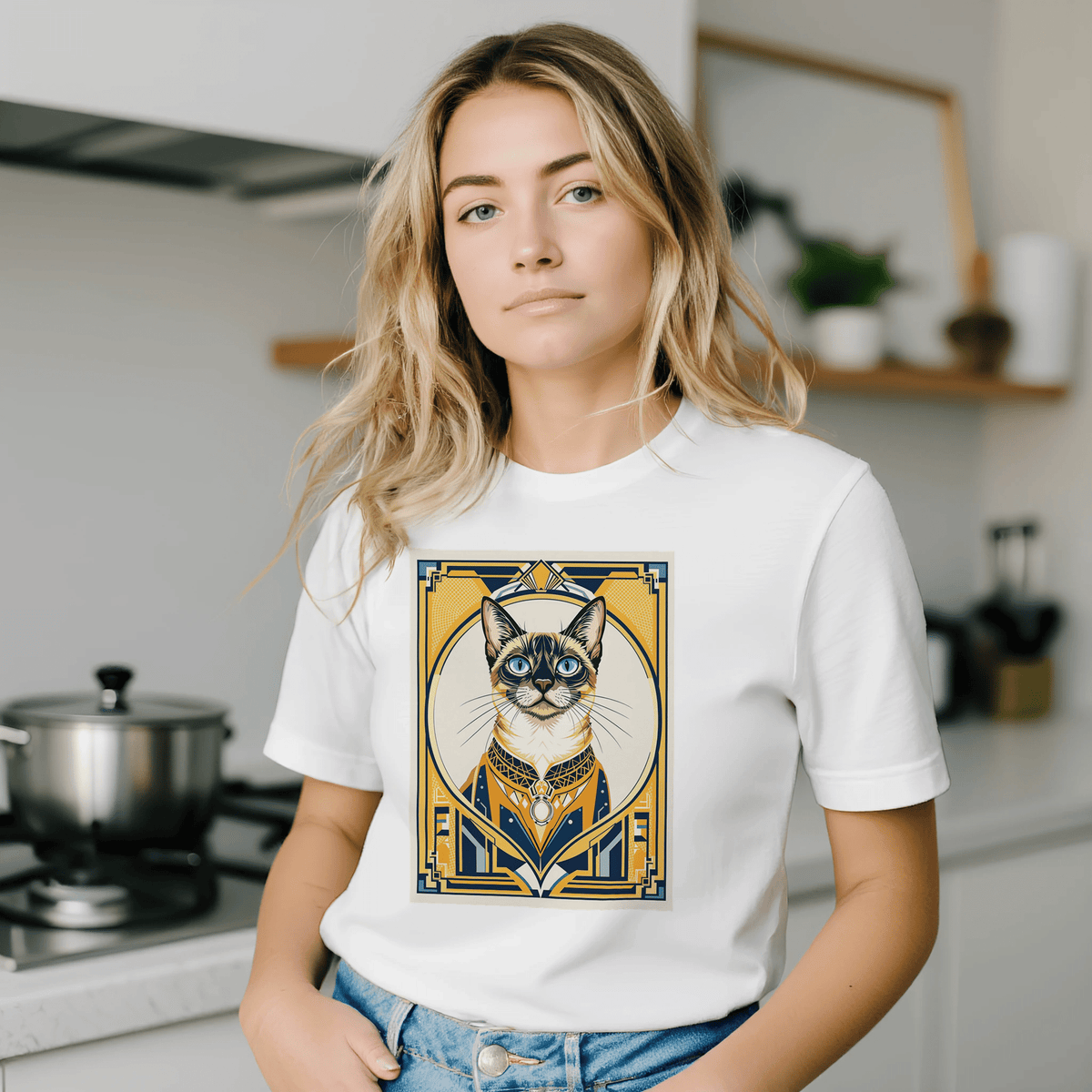 Siamese Cat Elegance T-Shirt | Unique Gift UK - Wild Thread Co