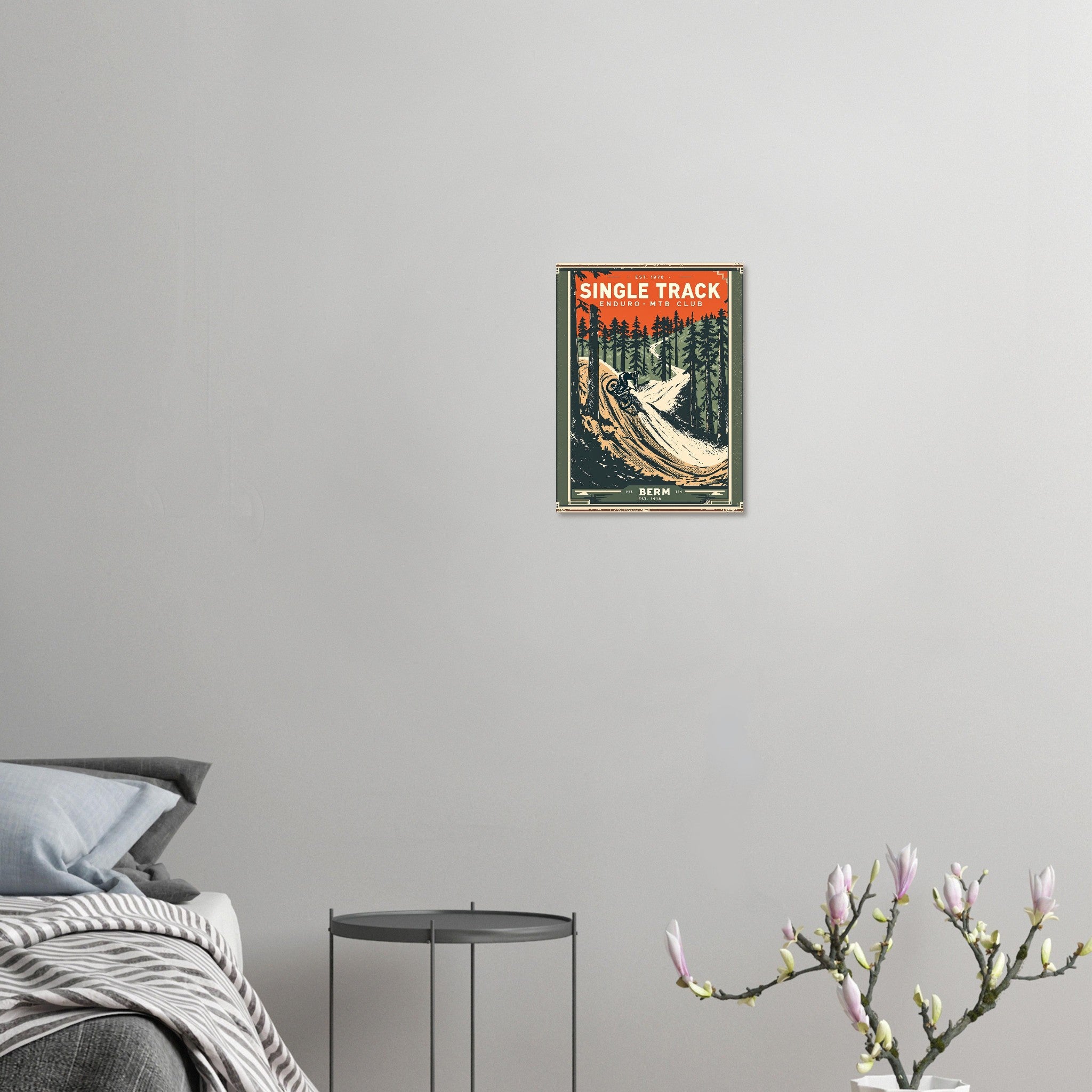Single Track Vintage Travel Art Wall Art UK Art Print Poster Wall Art UK UK Gift Art Print — detail view | Wild Thread Co