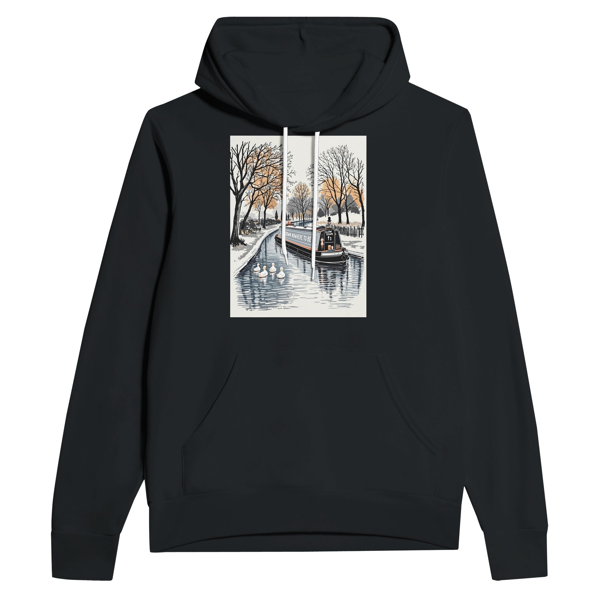 Slowdown Narrowboat Canal Boat Gift Unisex Hoodie - Wild Thread Co