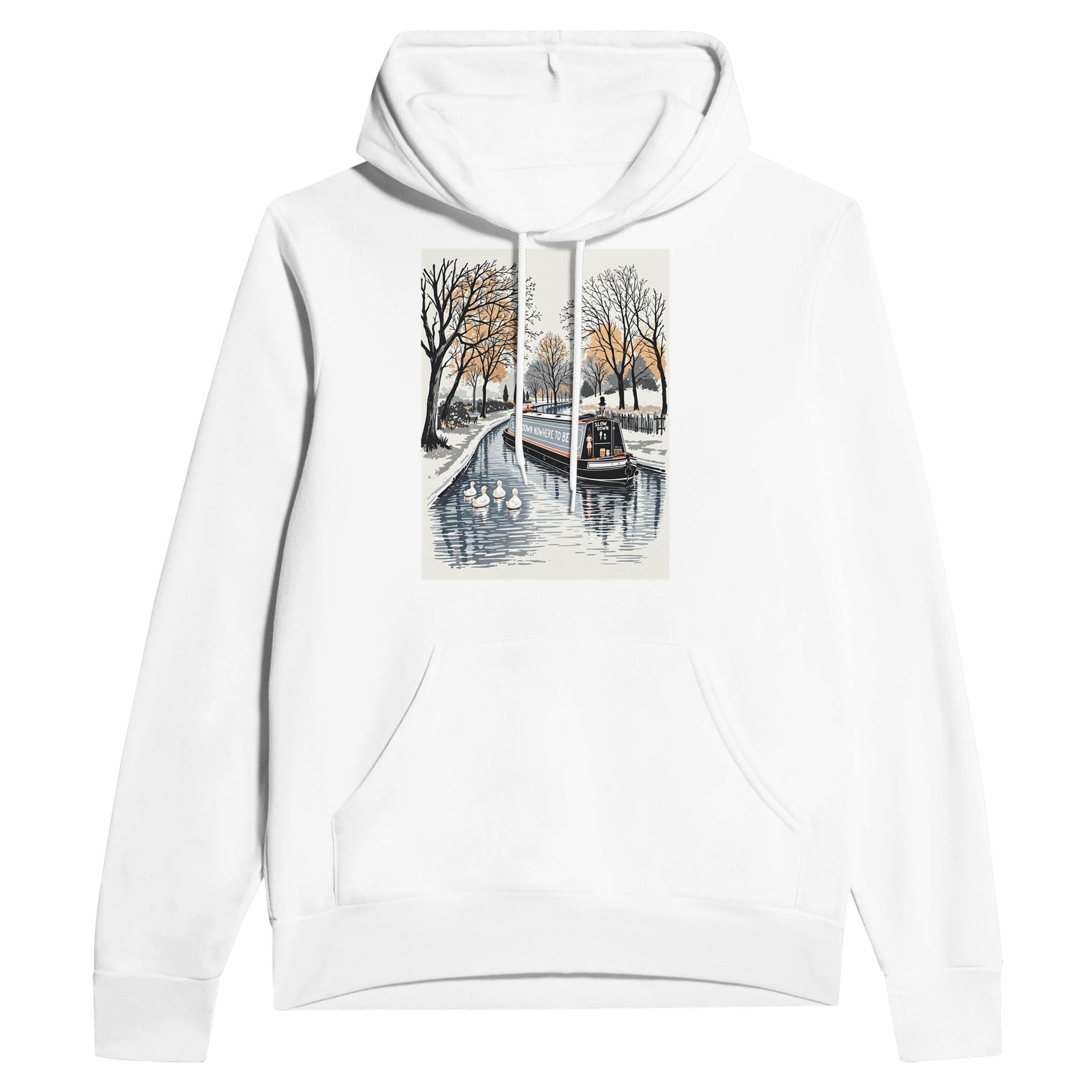 Slowdown Narrowboat Canal Boat Gift Unisex Hoodie - Wild Thread Co