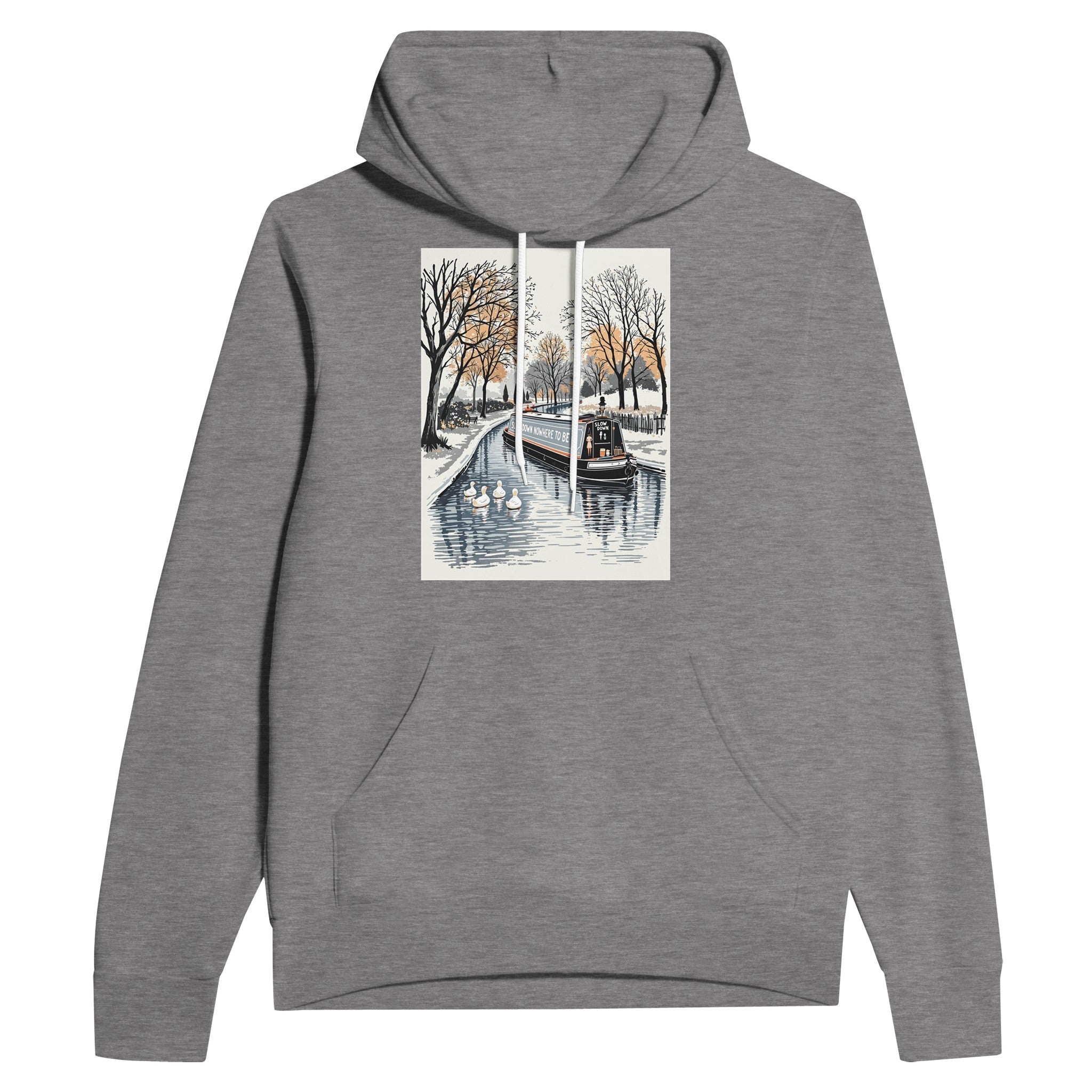 Slowdown Narrowboat Canal Boat Gift Unisex Hoodie - Wild Thread Co
