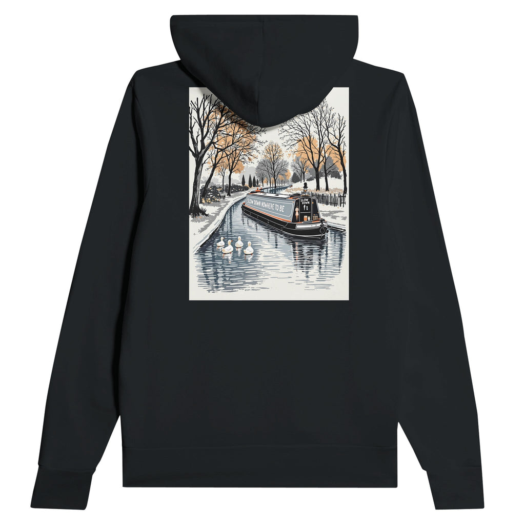 Slowdown Narrowboat Canal Boat Gift Unisex Hoodie - Wild Thread Co