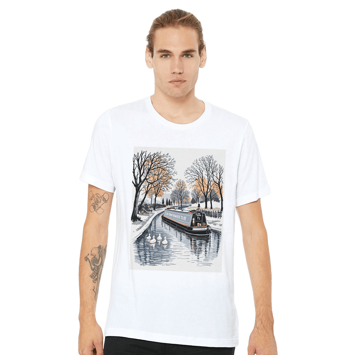 Slowdown Narrowboat Canal Boat Gift Unisex T-Shirt - Wild Thread Co