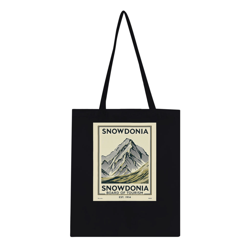 Snowdonia Vintage Travel Tote Bag Cotton Shopper UK Tote Bag — detail view | Wild Thread Co