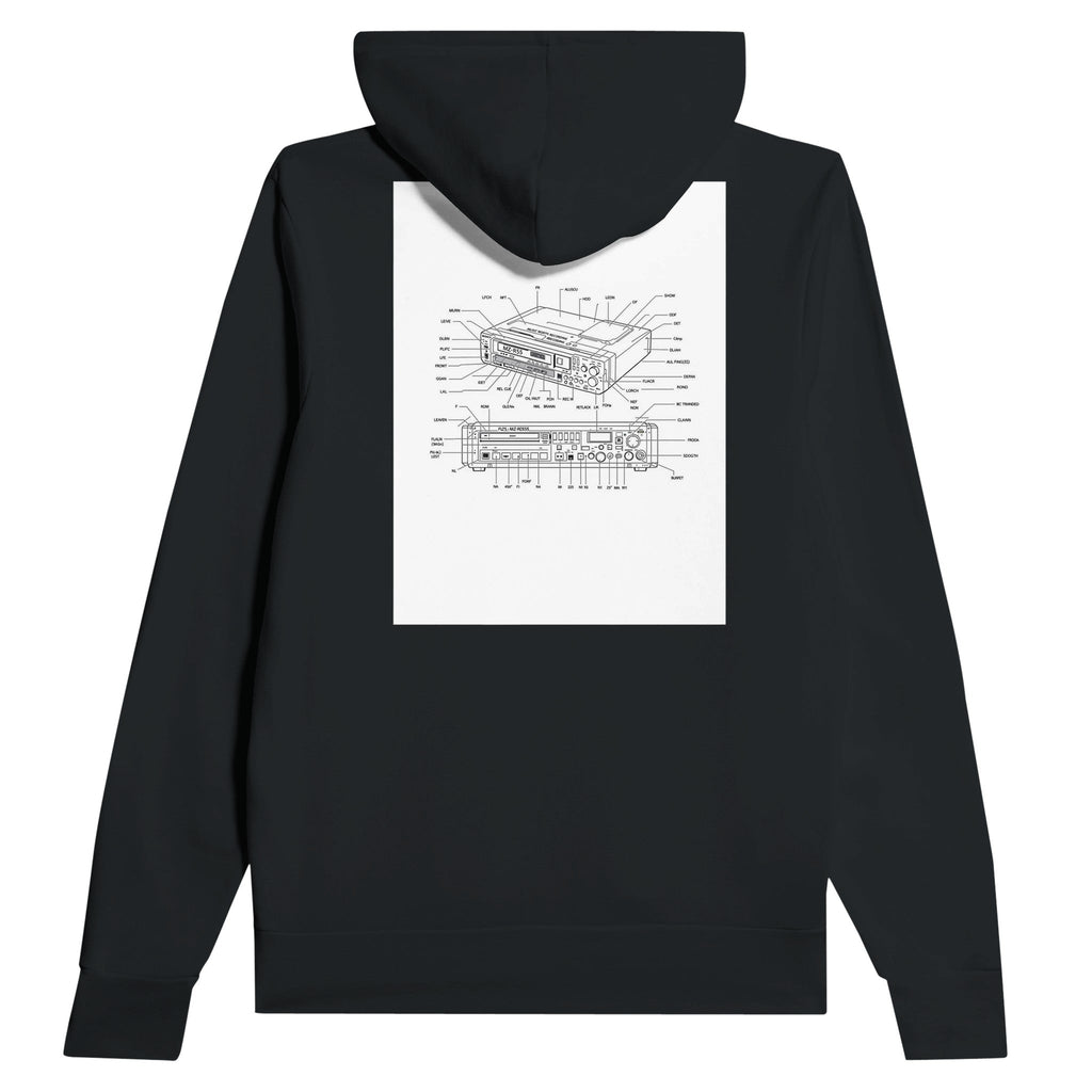 Sony MZ-R55 Minidisc Player Technical Illustration Hoodie - Wild Thread Co