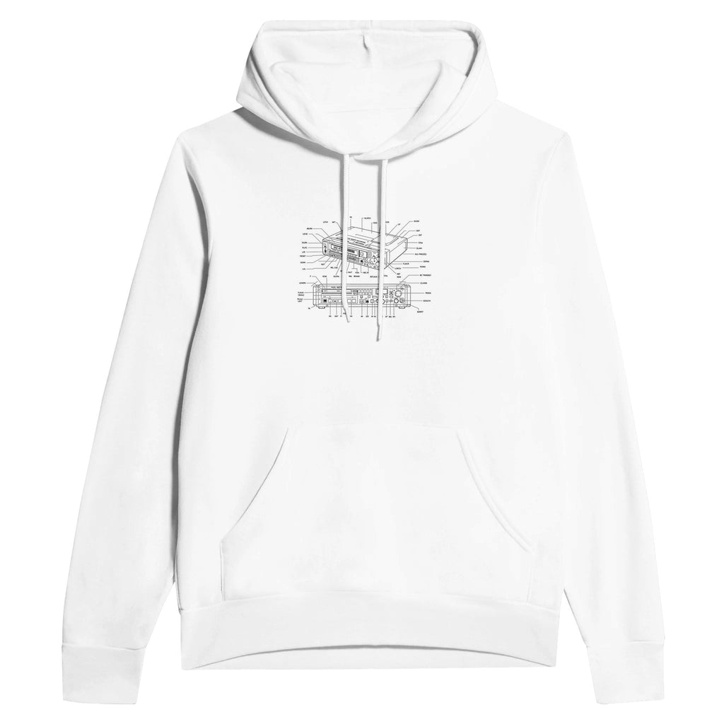 Sony MZ-R55 Minidisc Player Technical Illustration Hoodie - Wild Thread Co