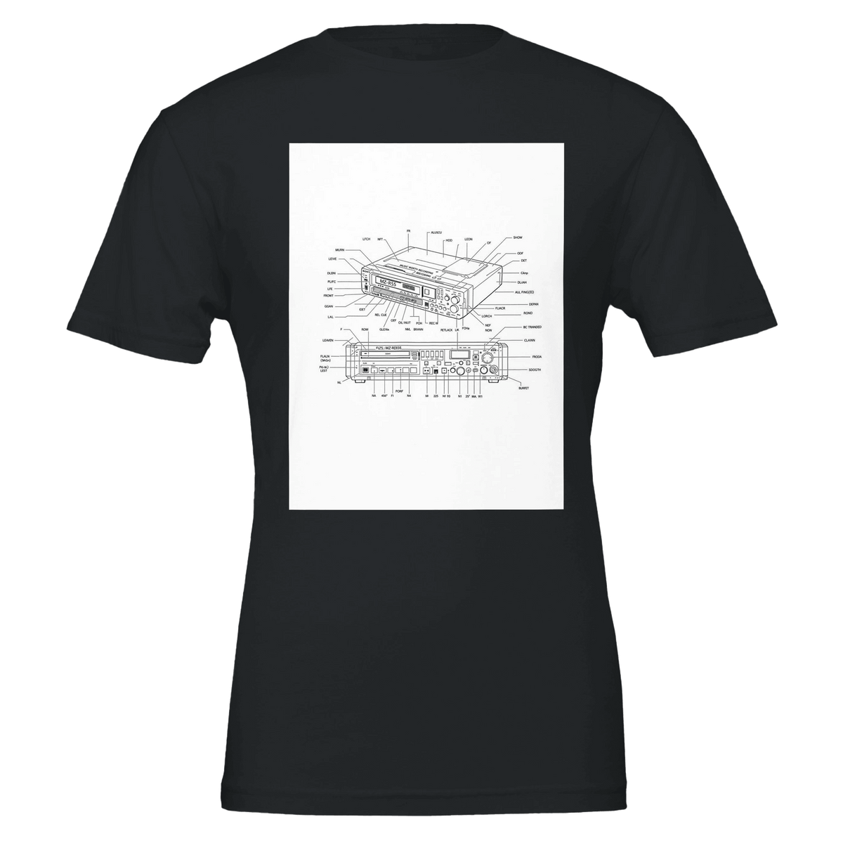 Sony MZ-R55 Minidisc Player Technical Illustration T-Shirt - Wild Thread Co