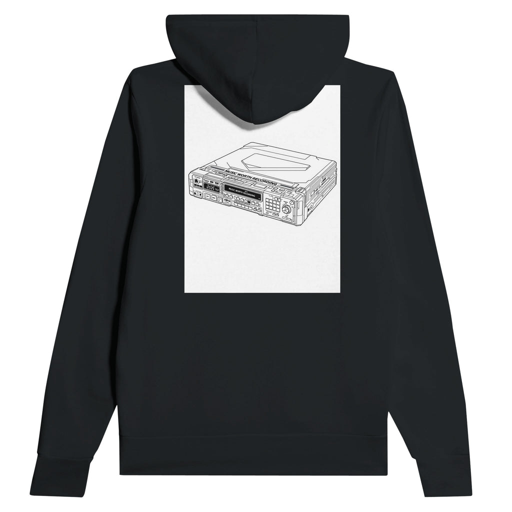 Sony MZ-R55 Minidisc Player Y2K Nostalgia White Hoodie Music Nerd Gift - Wild Thread Co