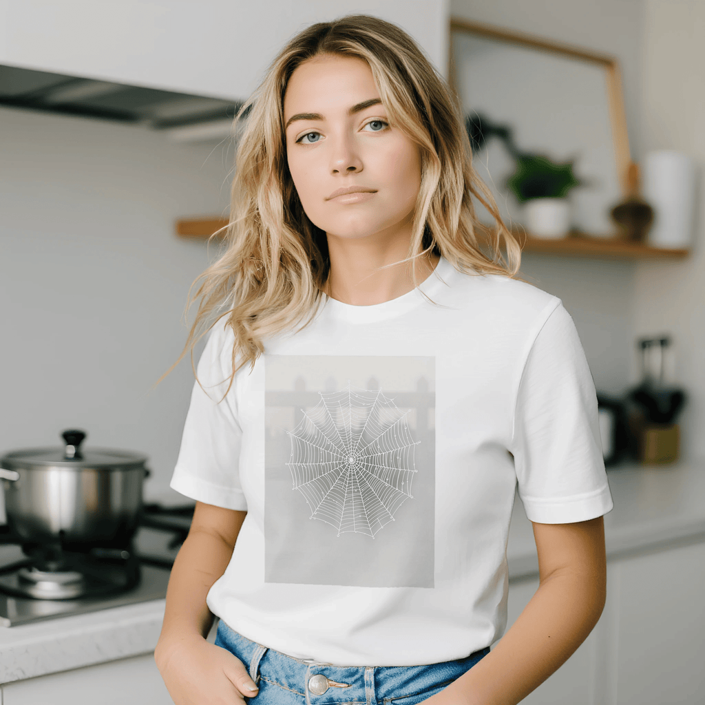 Spider Web Morning Dew T-Shirt | Nature Gift UK - Wild Thread Co