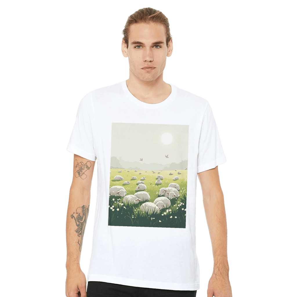 Spring Lambs Field T-Shirt | Rural Gift | The Optimism of March - Wild Thread Co