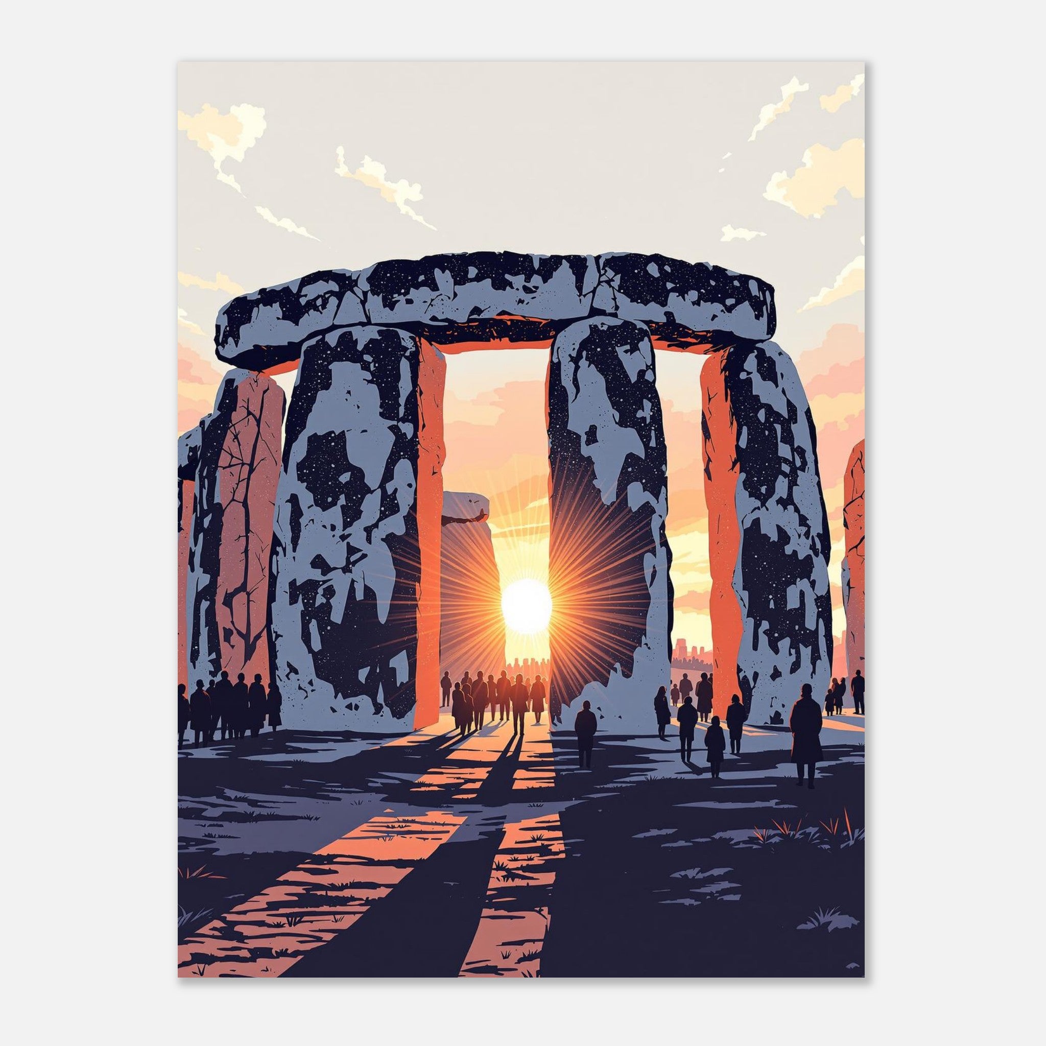Stonehenge Winter Solstice Dawn Art Print Art Print — detail view | Wild Thread Co