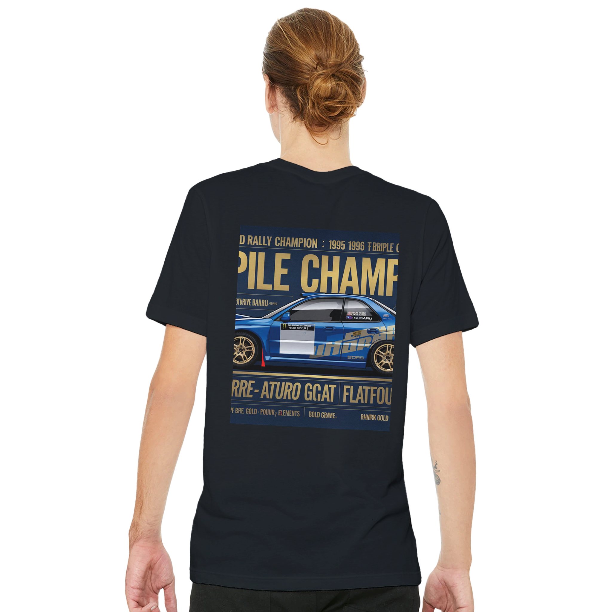 Subaru Wrx Sti Triple Wrc Champion Spec T-Shirt — detail view | Wild Thread Co