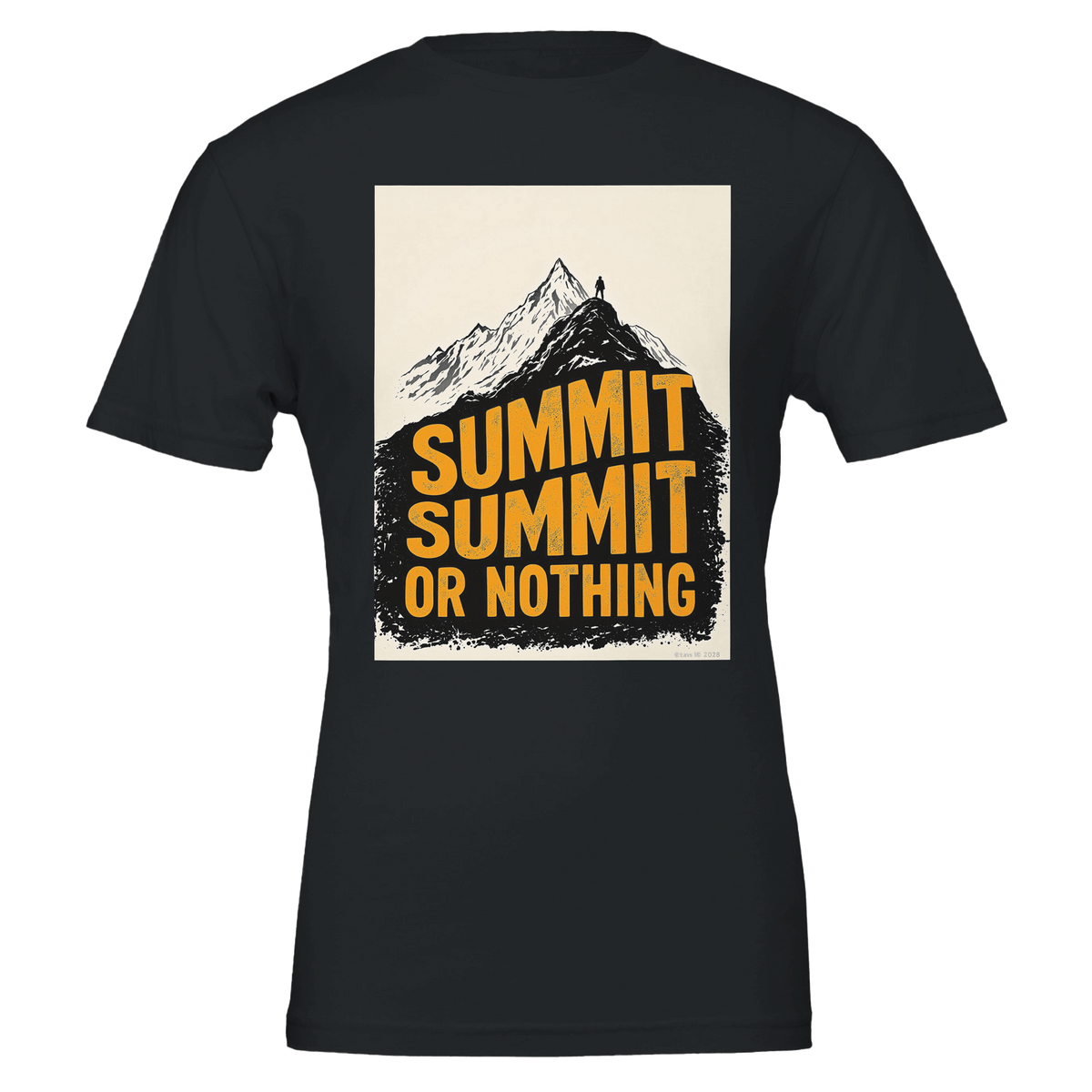Summit or Nothing Mountain Tee | Gorpcore Hiking Shirt UK | Woodcut Design - Wild Thread Co