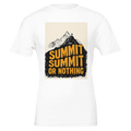 Summit or Nothing Mountain Tee | Gorpcore Hiking Shirt UK | Woodcut Design - Wild Thread Co