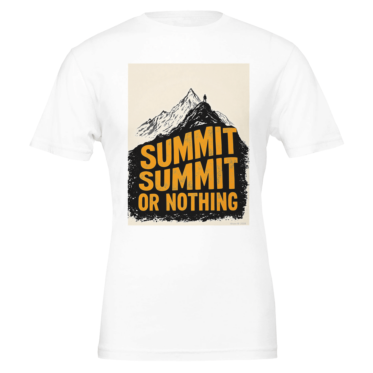 Summit or Nothing Mountain Tee | Gorpcore Hiking Shirt UK | Woodcut Design - Wild Thread Co