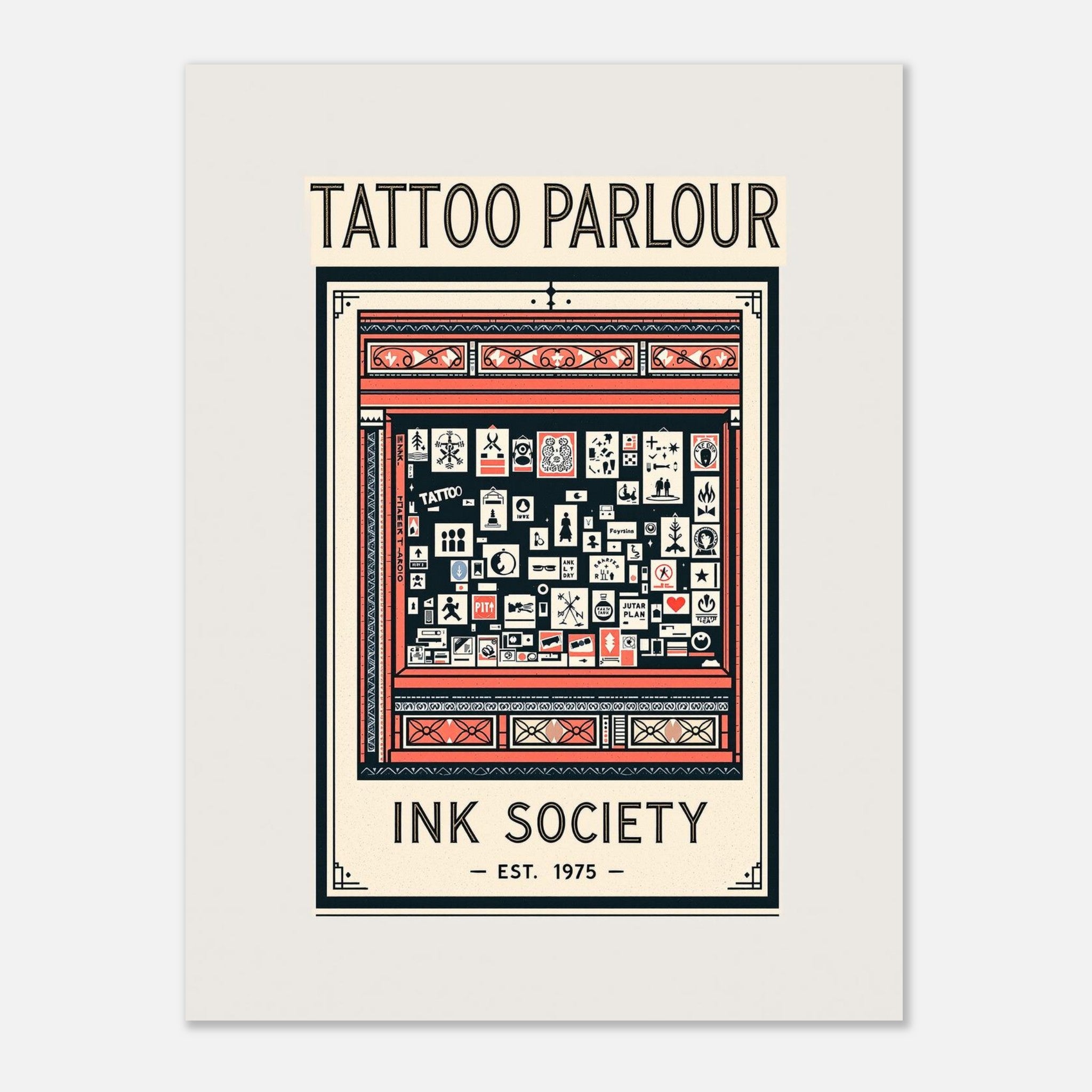 Tattoo Parlour Vintage Travel Art Print Art Print — detail view | Wild Thread Co