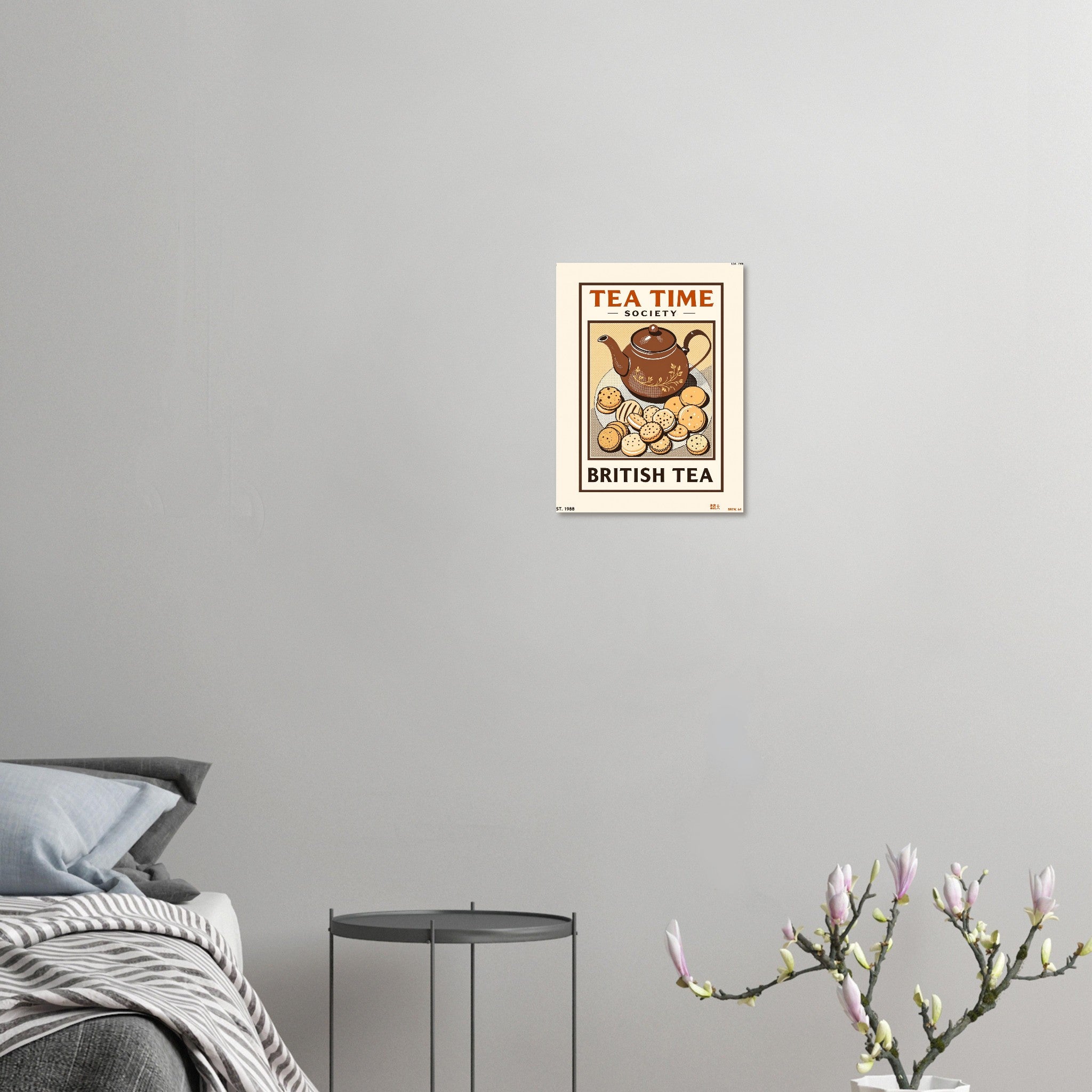 Tea Time Vintage Travel Art Wall Art UK Art Print Poster Wall Art UK UK Gift Art Print — detail view | Wild Thread Co