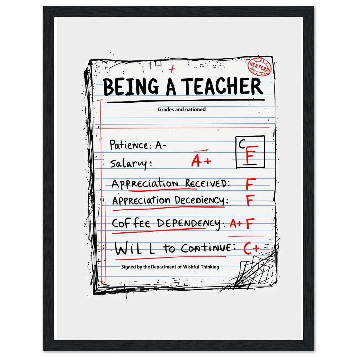 Teacher Framed Print Wall Art Ready to Hang UK | Teacher Gift - Wild Thread Co
