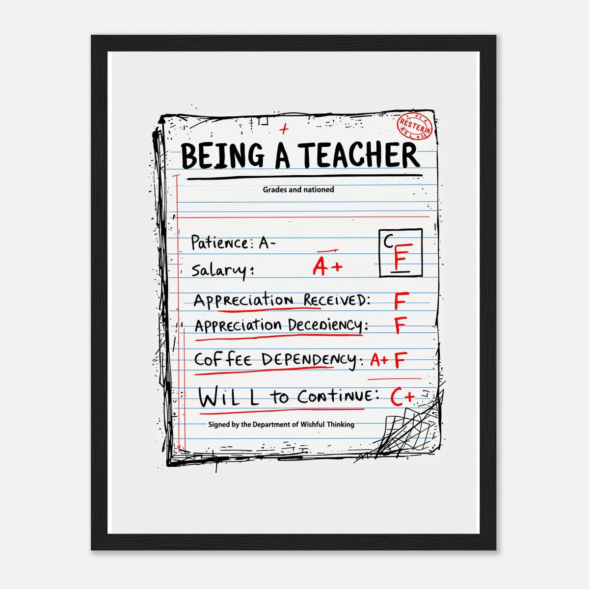 Teacher Framed Print Wall Art Ready to Hang UK | Teacher Gift - Wild Thread Co