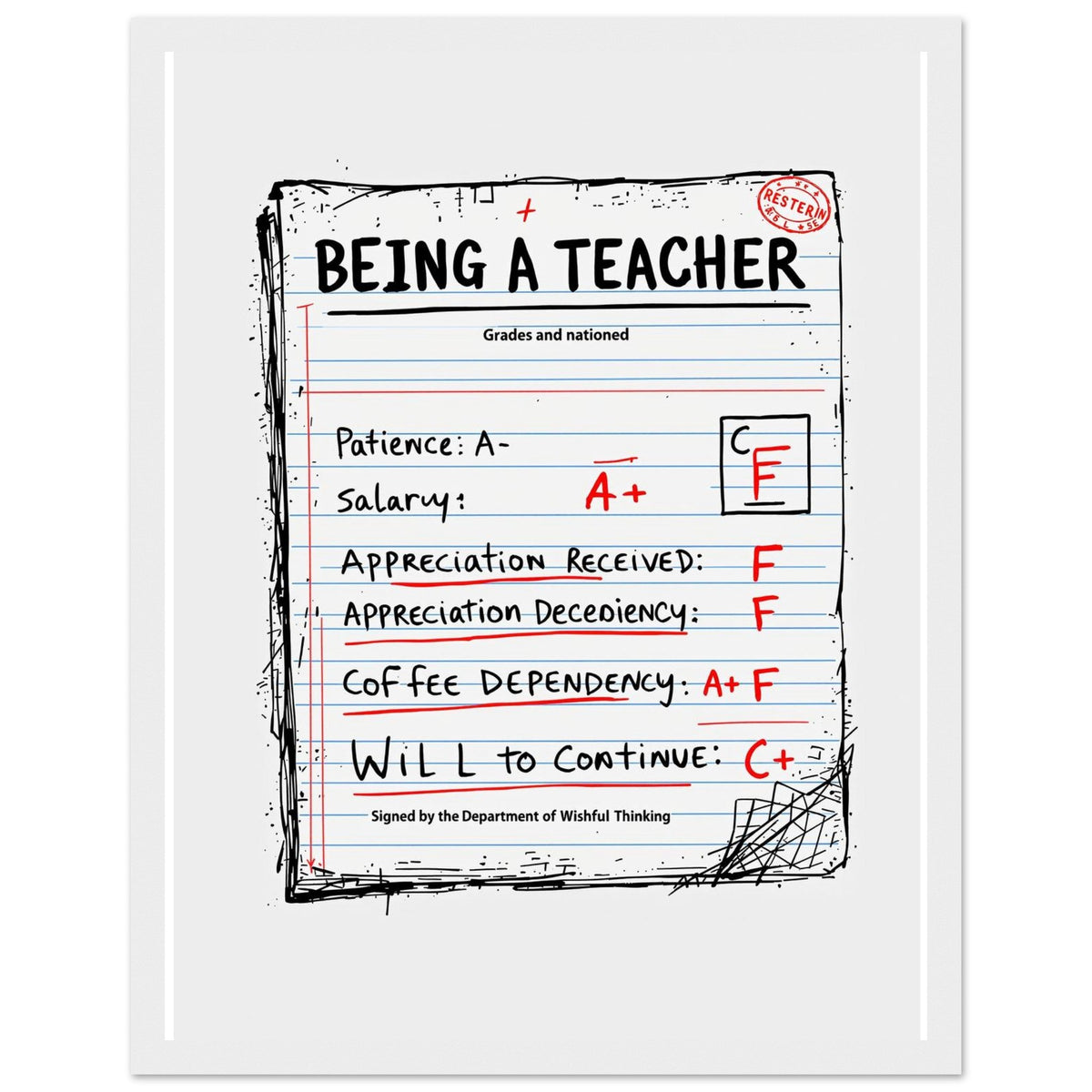 Teacher Framed Print Wall Art Ready to Hang UK | Teacher Gift - Wild Thread Co