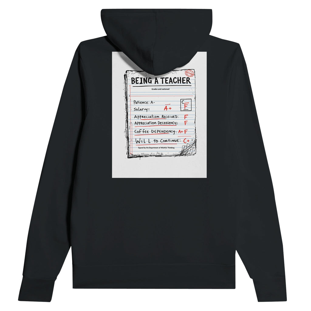 Teacher Report Card Funny Hoodie Gift UK School Staff Dark Humour - Wild Thread Co