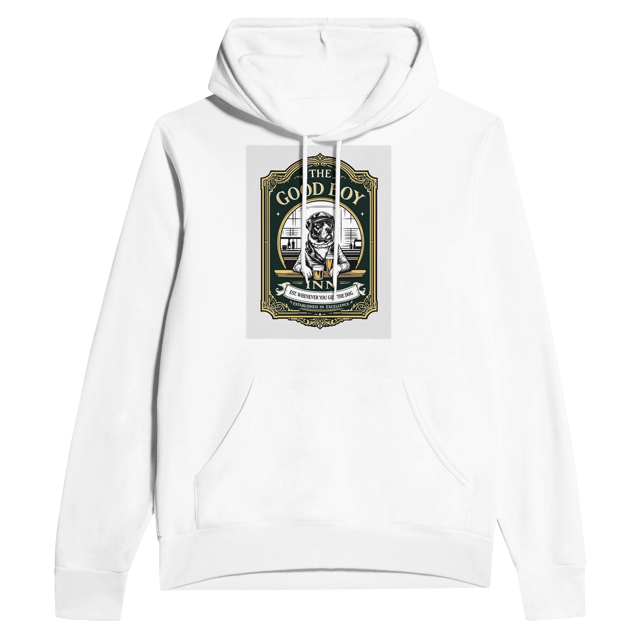 The Good Boy Inn Navy Hoodie | Dog Dad Pub Gift Funny Dog Lover Hoodie - Wild Thread Co