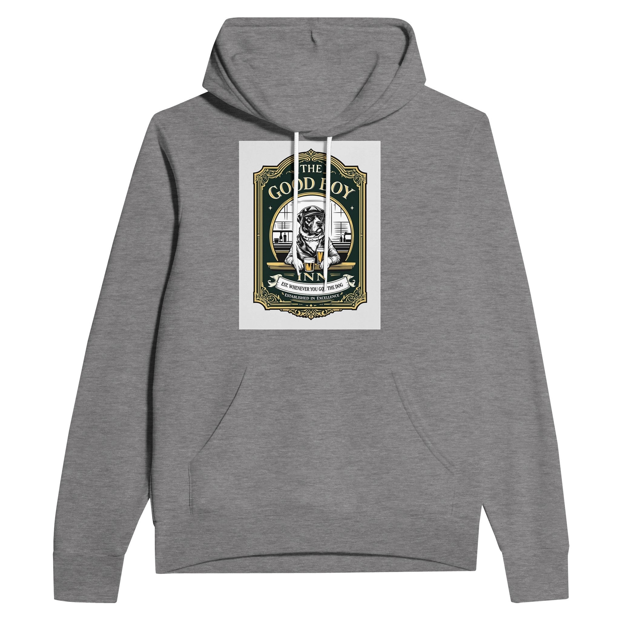 The Good Boy Inn Navy Hoodie | Dog Dad Pub Gift Funny Dog Lover Hoodie - Wild Thread Co