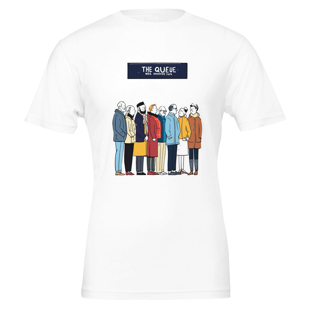 The Queue British Humour T-Shirt | Funny Queuing Tee UK - Wild Thread Co