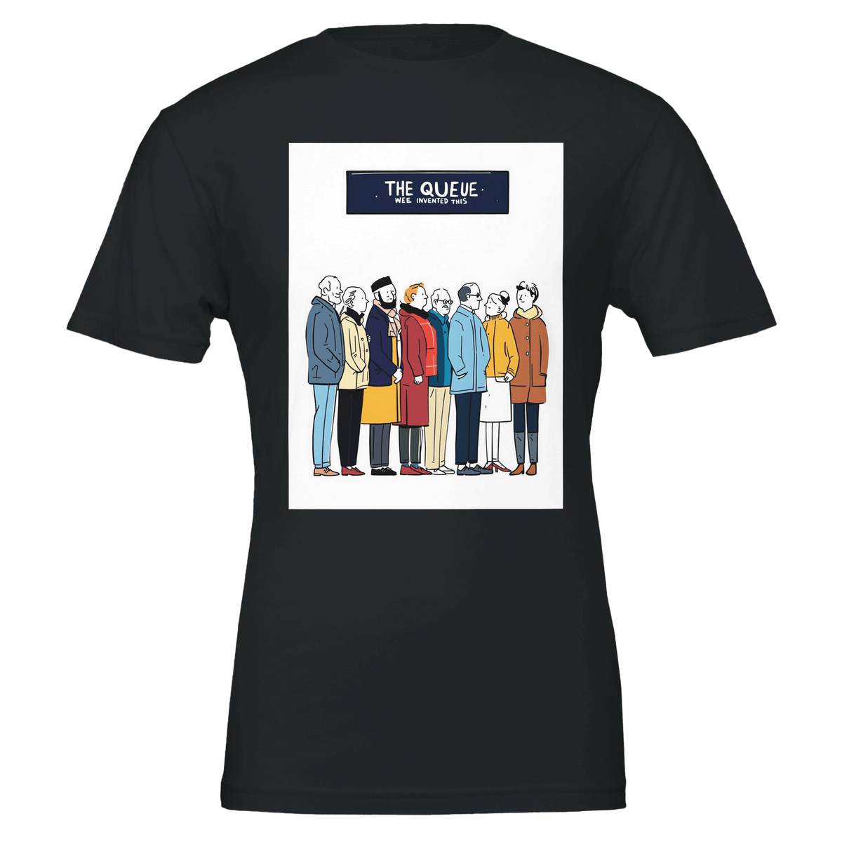 The Queue British Humour T-Shirt | Funny Queuing Tee UK - Wild Thread Co